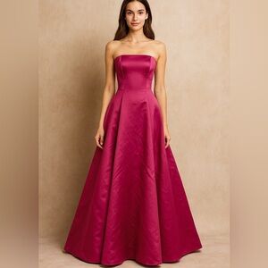Michaelangelo Strapless Fuchsia Dress